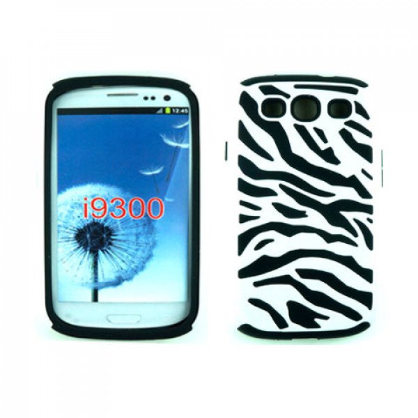 Wholesale Samsung Galaxy S3 / I9300 Zebra Hybrid Case (White-Black)
